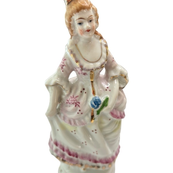 Vintage 1950's Sonsco Japan Hand Painted Porcelain Lady With Dress Figurine - Picture 6 of 11